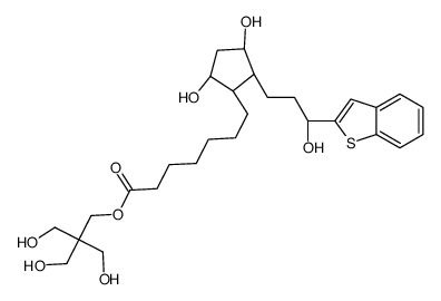 [3-hydroxy-2,2-bis(hydroxymethyl)propyl] 7-[(1R,2R,3R,5S)-2-[(3R)-3-(1-benzothiophen-2-yl)-3-hydroxypropyl]-3,5-dihydroxycyclopentyl]heptanoate结构式