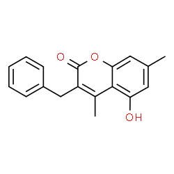 3-benzyl-5-hydroxy-4,7-dimethyl-2H-chromen-2-one结构式