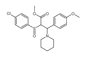 methyl 2-(p-chlorophenylsulphinyl)-3-(4-methoxyphenyl)-3-piperidinopropanoate结构式