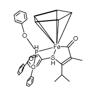 (Cp)iron{P(O(phenyl))3}{η1-(Z)COC(methyl)C(S(phenyl))CH(methyl)2} Structure