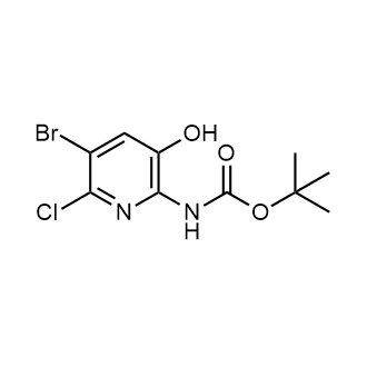 (5-溴-6-氯-3-羟基吡啶-2-基)氨基甲酸叔丁酯结构式