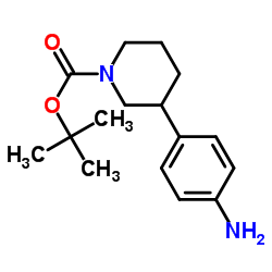 (3S)-3-(4-氨基苯基)-1-哌啶甲酸叔丁酯结构式