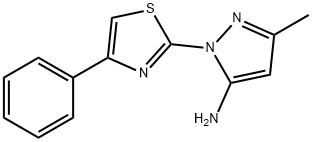 3-甲基-1-(4-苯基-1,3-噻唑-2-基)-1H-吡唑-5-胺结构式