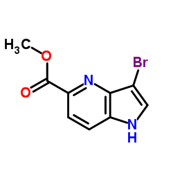 3-溴-1H-吡咯并[3,2-b]吡啶-5-羧酸甲酯结构式