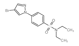 4-(4-溴-1H-吡唑-1-基)-N,N-二乙基苯磺酰胺结构式