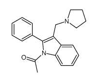 1-[2-phenyl-3-(pyrrolidin-1-ylmethyl)indol-1-yl]ethanone结构式