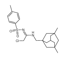 N-[(3,5-Dimethyl-1-adamantyl)methyl]-N'-(p-toluenesulfonyl)-2-chloroacetamidine结构式