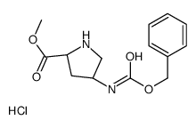 (2S,4R)-Methyl 4-(((benzyloxy)carbonyl)amino)pyrrolidine-2-carboxylate hydrochloride Structure