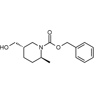 (2S,5S)-5-(羟甲基)-2-甲基-哌啶-1-羧酸苄酯结构式