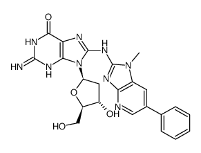 N-(脱氧鸟苷-8-基)-2-氨基-1-甲基-6-苯基咪唑并[4,5-β]吡啶结构式