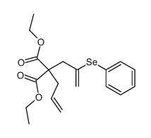 2-Allyl-2-(2-phenylselanyl-allyl)-malonic acid diethyl ester Structure