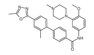 2'-METHYL-4'-(5-METHYL-[1,3,4]OXADIAZOL-2-YL)-BIPHENYL-4-CARBOXYLIC ACID [4-METHOXY-3-(4-METHYL-PIPERAZIN-1-YL)-PHENYL]-AMIDE structure