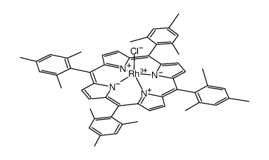 RhIII(5,10,15,20-tetrakis(2,4,6-trimethylphenyl)porphyrinato)Cl Structure
