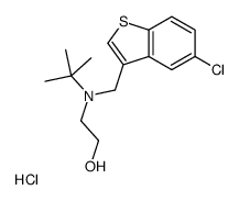 2-[tert-butyl-[(5-chloro-1-benzothiophen-3-yl)methyl]amino]ethanol,hydrochloride Structure