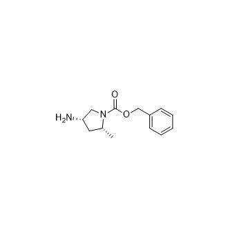 (2R,4S)-4-氨基-2-甲基吡咯烷-1-羧酸苄酯结构式