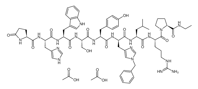(Des-Gly10,D-His(Bzl)6,Pro-NHEt9)-LHRH acetate salt structure