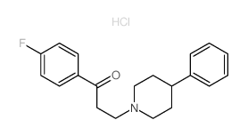 1-Propanone,1-(4-fluorophenyl)-3-(4-phenyl-1-piperidinyl)-, hydrochloride (1:1) Structure