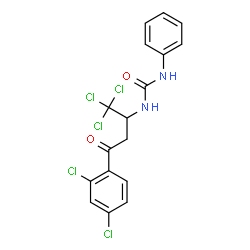 1-phenyl-3-[1,1,1-trichloro-4-(2,4-dichlorophenyl)-4-oxobutan-2-yl]urea Structure