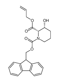 (+)-(2S,3R)-3-hydroxypiperidine-1,2-dicarboxylic acid 2-allyl ester 1-(9H-fluoren-9-ylmethyl) ester Structure