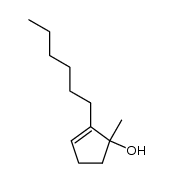 2-hexyl-1-methyl-cyclopent-2-enol结构式