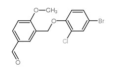 3-(4-溴-2-氯苯氧基甲基)-4-甲氧基苯甲醛结构式
