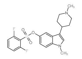 2,6-二氟-苯磺酸 1-甲基-3-(1-甲基-哌啶-4-基)-1H-吲哚-5-基酯结构式