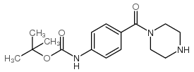 [4-(哌嗪-1-羰基)苯基]氨基甲酸叔丁酯结构式