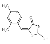 (5E)-5-(2,4-二甲基亚苄基)-2-疏基-1,3-噻唑-4(5H)-酮结构式