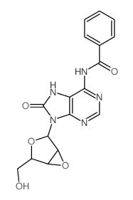 Adenosine,2',3'-anhydro-N-benzoyl-7,8-dihydro-8-oxo- (9CI) Structure