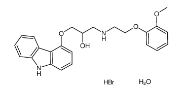 1-carbazol-4-yloxy-3-[[2-(o-methoxyphenoxy)ethyl]amino]-2-propanol hydrobromide monohydrate Structure