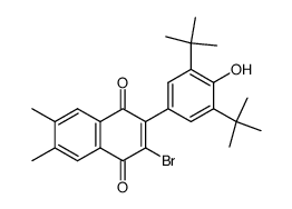 3-Brom-2-(3,5-di-tert-butyl-4-hydroxyphenyl)-6,7-dimethyl-1,4-naphthochinon结构式
