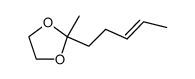 1,3-Dioxolane,2-methyl-2-(3-pentenyl)- (7CI,8CI,9CI) Structure