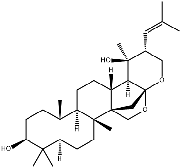 (18α,19ξ)-17α,27-Epoxy-20-(2-methyl-1-propenyl)-D,28,30-trinor-22-oxaursane-3β,19-diol Structure