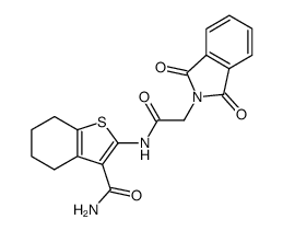 2-[(N,N-phthaloyl-glycyl)-amino]-4,5,6,7-tetrahydro-benzo[b]thiophene-3-carboxylic acid amide结构式