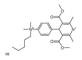 [4-[3,5-bis(methoxycarbonyl)-2,6-dimethyl-1,4-dihydropyridin-4-yl]phenyl]-dimethyl-pentylazanium,iodide Structure