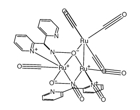 [(μ,η3-bis(2-pyridyl) ketone oximate-N,N,O)2(CO)8Ru3]结构式