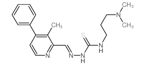 3-(3-dimethylaminopropyl)-1-[(3-methyl-4-phenyl-pyridin-2-yl)methylideneamino]thiourea结构式