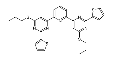4-propylsulfanyl-6-[6-(6-propylsulfanyl-2-thiophen-2-ylpyrimidin-4-yl)pyridin-2-yl]-2-thiophen-2-ylpyrimidine结构式