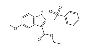 Ethyl 2-benzenesulfonylmethyl-5-methoxyindole-3-carboxylate结构式