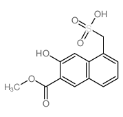 2-Naphthalenecarboxylicacid, 3-hydroxy-5-(sulfomethyl)-, 2-methyl ester Structure