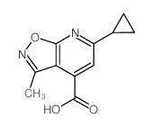 6-环丙基-3-甲基-异噁唑并[5,4-b]吡啶-4-羧酸结构式