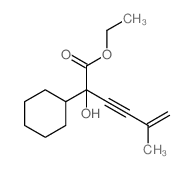 Cyclohexaneacetic acid, a-hydroxy-a-(3-methyl-3-buten-1-yn-1-yl)-,ethyl ester Structure