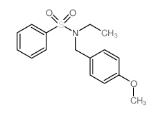 N-乙基-N-(4-甲氧基苄基)苯磺酰胺结构式