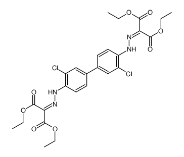 diethyl 2-[[2-chloro-4-[3-chloro-4-[2-(1,3-diethoxy-1,3-dioxopropan-2-ylidene)hydrazinyl]phenyl]phenyl]hydrazinylidene]propanedioate Structure