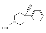 1-甲基-4-苯基哌啶-4-甲腈盐酸盐结构式