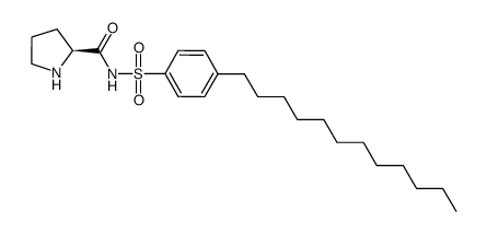 (S)-N-(4-十二烷基苯磺酰基)吡咯烷-2-甲酰胺结构式