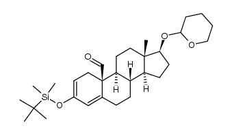 3-O-(tert-butyldimethylsilyl)-17β-O'-(tetrahydropyranyl)-19-oxoandrosta-2,4-diene-3,17β-diol Structure