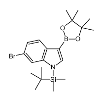 6-溴-1-(叔丁基二甲基锡)吲哚-3-硼酸频那醇酯结构式