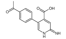 5-(4-acetylphenyl)-2-aminopyridine-4-carboxylic acid Structure