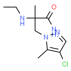 3-(4-氯-5-甲基-1H-吡唑-1-基)-2-(乙基氨基)-2-甲基丙酰胺结构式